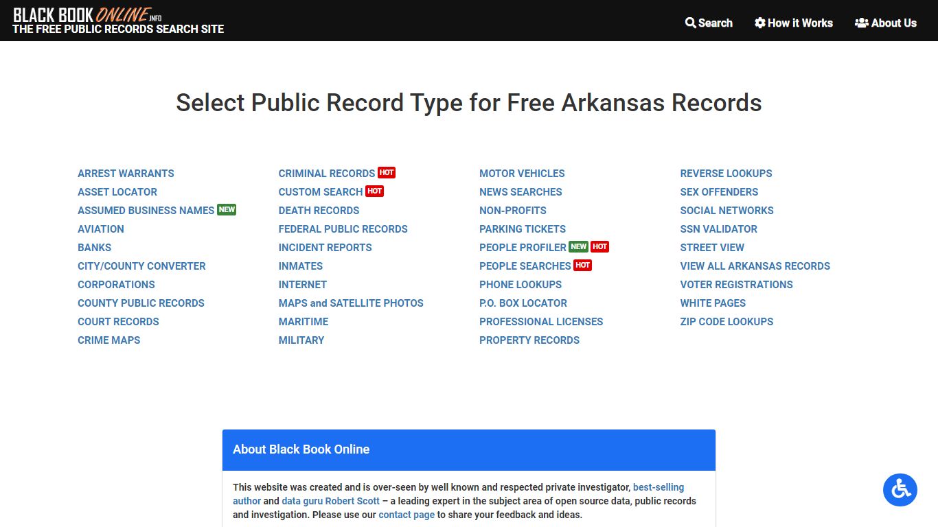 Free Arkansas Public Records Directory | Black Book Online